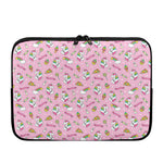 Pink Girly Unicorn Pattern Print Laptop Sleeve