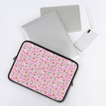 Pink Girly Unicorn Pattern Print Laptop Sleeve