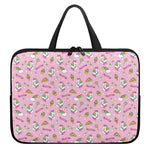 Pink Girly Unicorn Pattern Print Laptop Sleeve With Handle