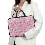 Pink Girly Unicorn Pattern Print Laptop Sleeve With Handle