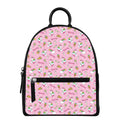 Pink Girly Unicorn Pattern Print Leather Backpack