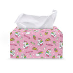 Pink Girly Unicorn Pattern Print Leather Tissue Box Cover