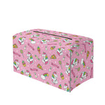 Pink Girly Unicorn Pattern Print Leather Tissue Box Cover