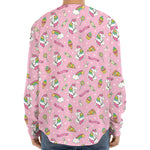 Pink Girly Unicorn Pattern Print Long Sleeve Baseball Jersey