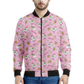 Pink Girly Unicorn Pattern Print Men's Bomber Jacket