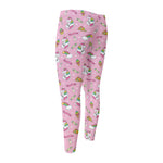 Pink Girly Unicorn Pattern Print Men's Compression Pants