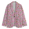 Pink Girly Unicorn Pattern Print Men's Cotton Blazer