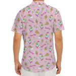 Pink Girly Unicorn Pattern Print Men's Deep V-Neck Shirt