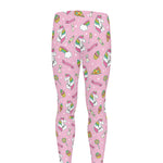 Pink Girly Unicorn Pattern Print Men's leggings