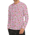 Pink Girly Unicorn Pattern Print Men's Long Sleeve Rash Guard