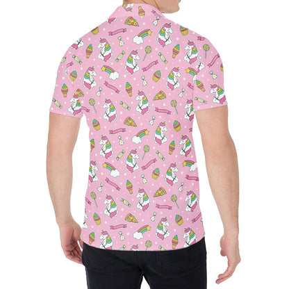 Pink Girly Unicorn Pattern Print Men's Shirt