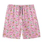 Pink Girly Unicorn Pattern Print Men's Swim Trunks