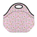 Pink Girly Unicorn Pattern Print Neoprene Lunch Bag