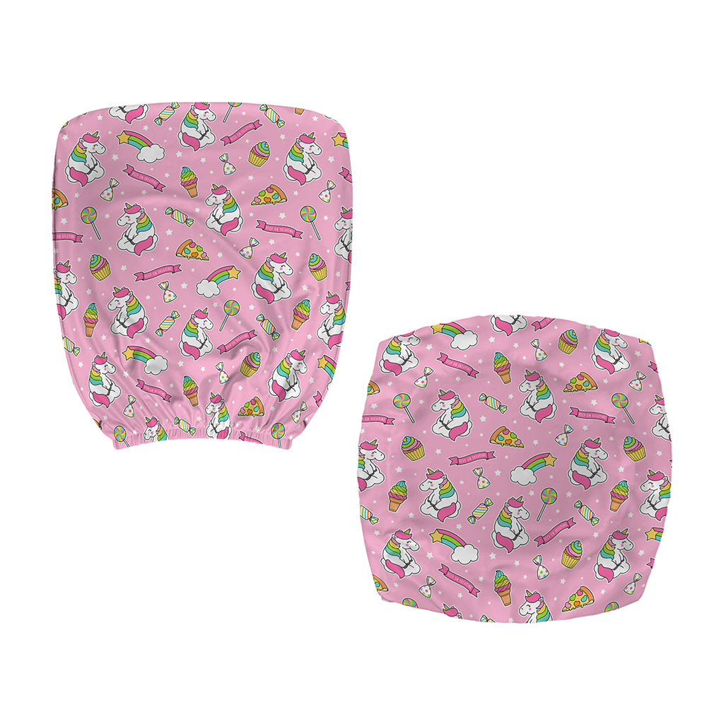 Pink Girly Unicorn Pattern Print Office Chair Cover
