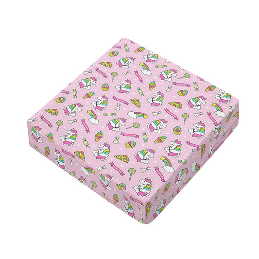 Pink Girly Unicorn Pattern Print Outdoor Seat Cushion Cover