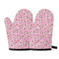 Pink Girly Unicorn Pattern Print Oven Mitts