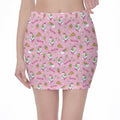 Pink Girly Unicorn Pattern Print Pencil Mini Skirt