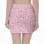 Pink Girly Unicorn Pattern Print Pencil Mini Skirt