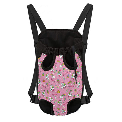 Pink Girly Unicorn Pattern Print Pet Carrier Backpack