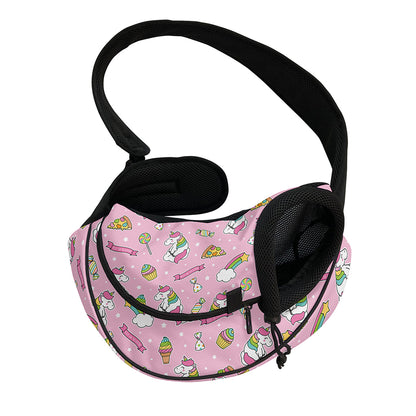 Pink Girly Unicorn Pattern Print Pet Sling Carrier