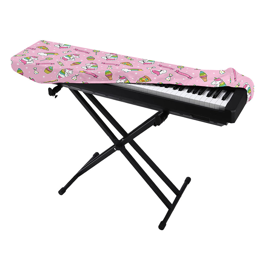 Pink Girly Unicorn Pattern Print Piano Keyboard Cover