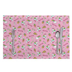 Pink Girly Unicorn Pattern Print Placemat