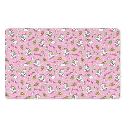 Pink Girly Unicorn Pattern Print Polyester Doormat