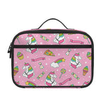 Pink Girly Unicorn Pattern Print Portable Lunch Bag