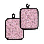Pink Girly Unicorn Pattern Print Pot Holders