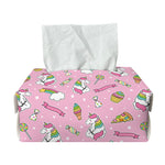 Pink Girly Unicorn Pattern Print Rectangle Tissue Box Cover
