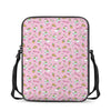 Pink Girly Unicorn Pattern Print Rectangular Crossbody Bag