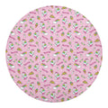 Pink Girly Unicorn Pattern Print Round Blanket