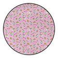 Pink Girly Unicorn Pattern Print Round Floor Mat