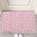 Pink Girly Unicorn Pattern Print Rubber Doormat