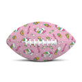 Pink Girly Unicorn Pattern Print Rugby Ball