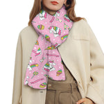 Pink Girly Unicorn Pattern Print Scarf