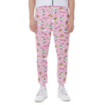 Pink Girly Unicorn Pattern Print Scuba Joggers