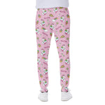 Pink Girly Unicorn Pattern Print Scuba Joggers