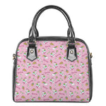 Pink Girly Unicorn Pattern Print Shoulder Handbag