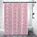 Pink Girly Unicorn Pattern Print Shower Curtain