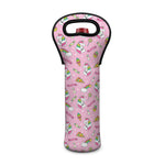 Pink Girly Unicorn Pattern Print Single Neoprene Wine Tote