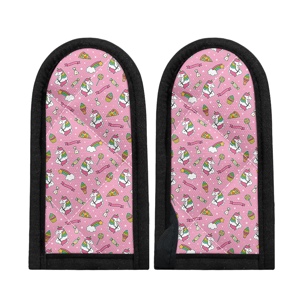 Pink Girly Unicorn Pattern Print Skillet Handle Cover
