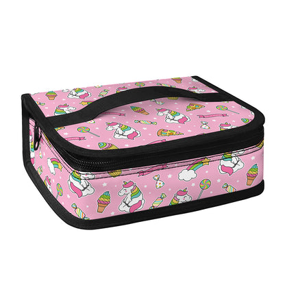Pink Girly Unicorn Pattern Print Small Lunch Bag