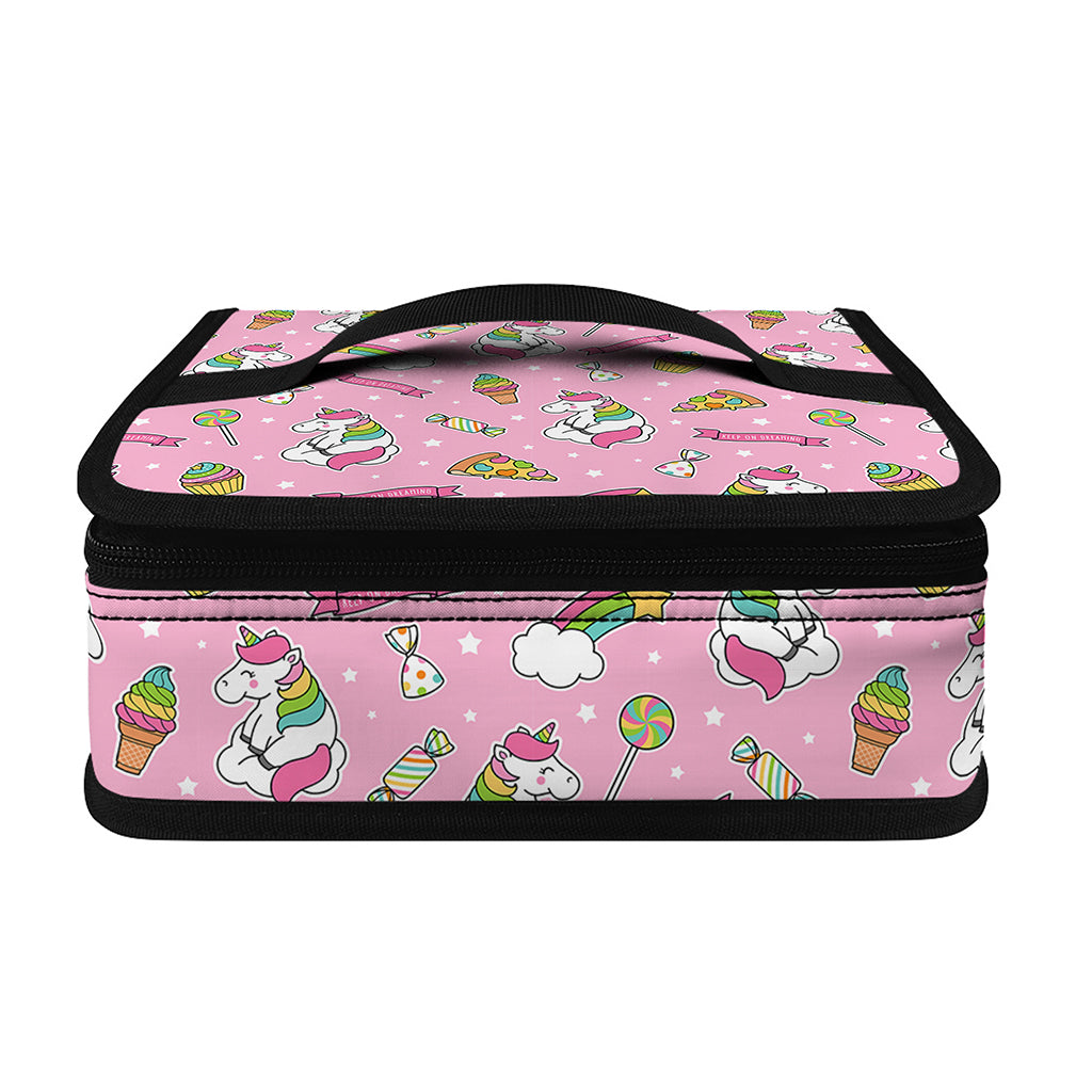Pink Girly Unicorn Pattern Print Small Lunch Bag