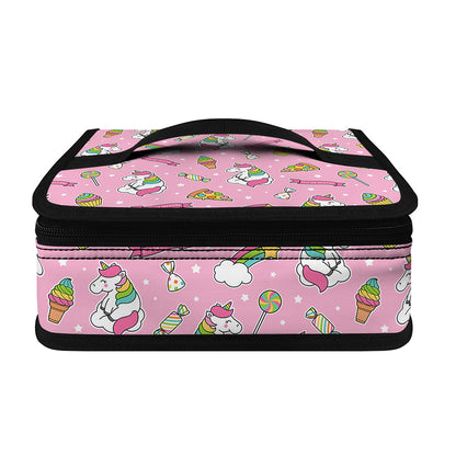 Pink Girly Unicorn Pattern Print Small Lunch Bag