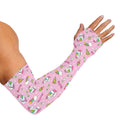 Pink Girly Unicorn Pattern Print Sun Protection Arm Sleeves