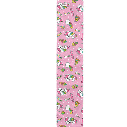 Pink Girly Unicorn Pattern Print Table Runner