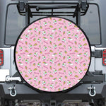 Pink Girly Unicorn Pattern Print Tire Cover