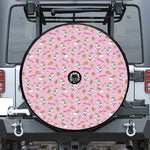 Pink Girly Unicorn Pattern Print Tire Cover With Camera Hole
