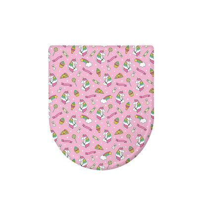 Pink Girly Unicorn Pattern Print Toilet Lid Cover